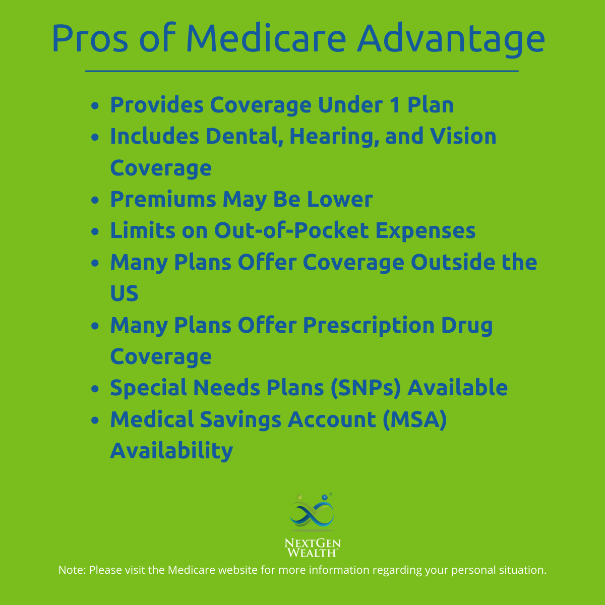 Pros of Medicare Advantage